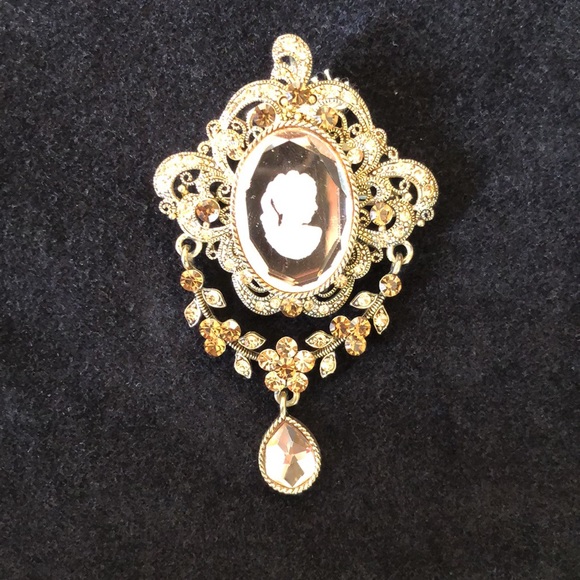 CAMEO Gold Bronze Brown Mirrored Statement Ornate Old World Victorian $89 NEW - Picture 13 of 16